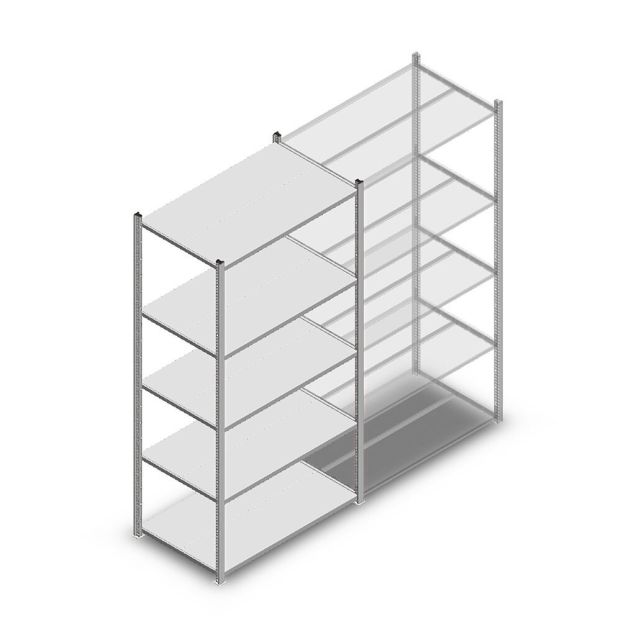 Fachbodenregal Medium Duty 2000x1000x600 mm (hxbxt) 5 Ebenen verzinkt Anfangsregal