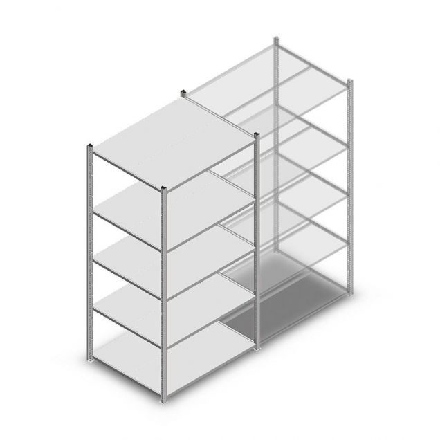 Fachbodenregal Medium Duty 2000x1000x800 mm (hxbxt) 5 Ebenen verzinkt Anfangsregal