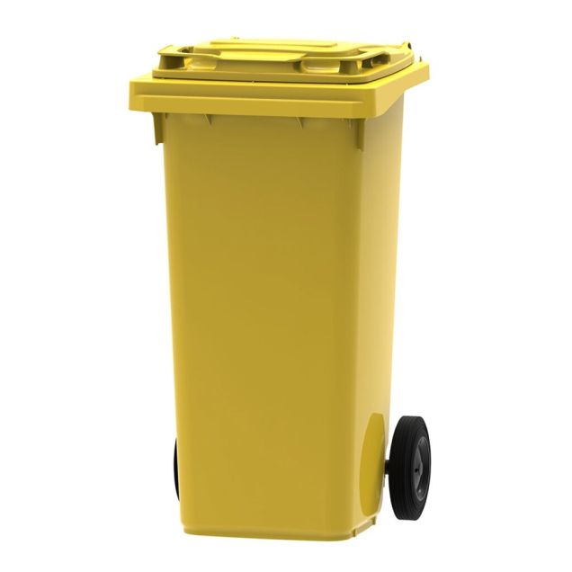 Abfallcontainer, mobiler Rollcontainer 120 Liter gelb