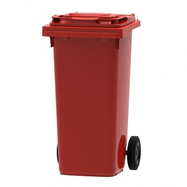 Abfallcontainer, mobiler Rollcontainer 120 Liter rot