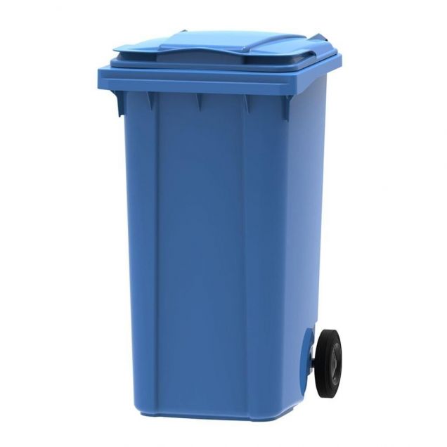 Abfallcontainer, mobiler Rollcontainer 240 Liter blau
