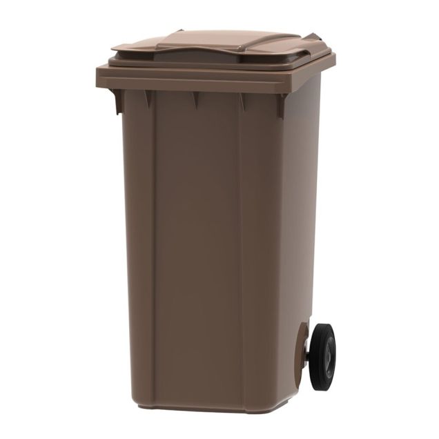 Abfallcontainer, mobiler Rollcontainer 240 Liter braun