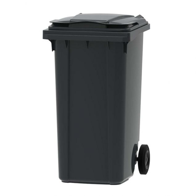 Abfallbehälter, mobiler Rollcontainer 240 Liter grau