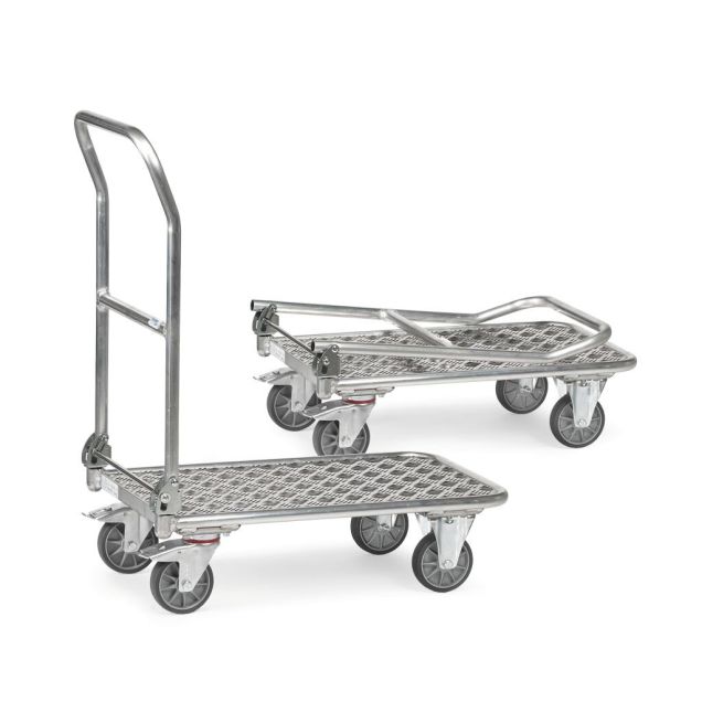 Klappbarer Aluminium-Plattformwagen 200 kg mit Schiebegriff 720x450