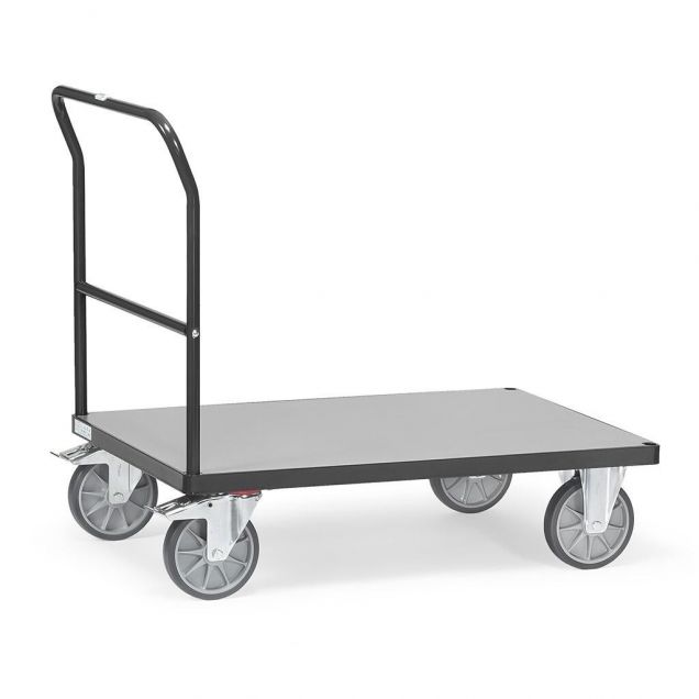 Plattformwagen, Schiebegriffwagen 600 kg mit Schiebegriff 1200x800 anthrazit