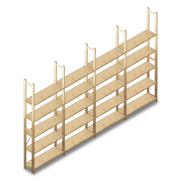 Vorteilsreihe hölzernes Fachbodenregal BT Combi 2380x4030x280 mm (HxBxT) 5 Ebenen