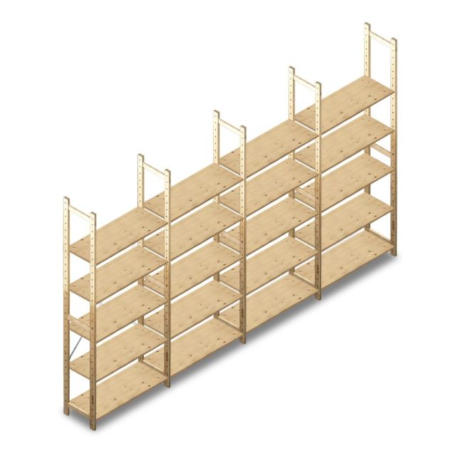 Vorteilsreihe Holz-Fachbodenregal BT Combi 2380x4030x370 mm (HxBxT) 5 Ebenen