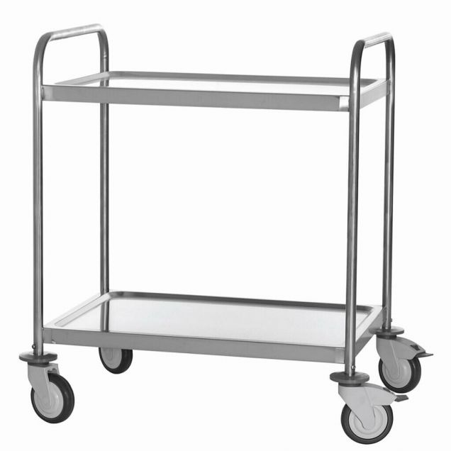 RVS Servierwagen mit 2 Etagen 800x580x960