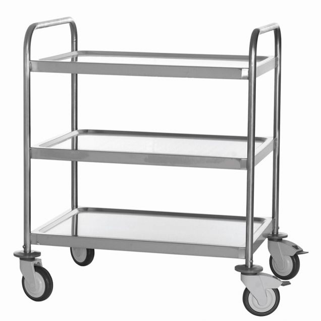 RVS-Servierwagen mit 3 Etagen 800x580x960