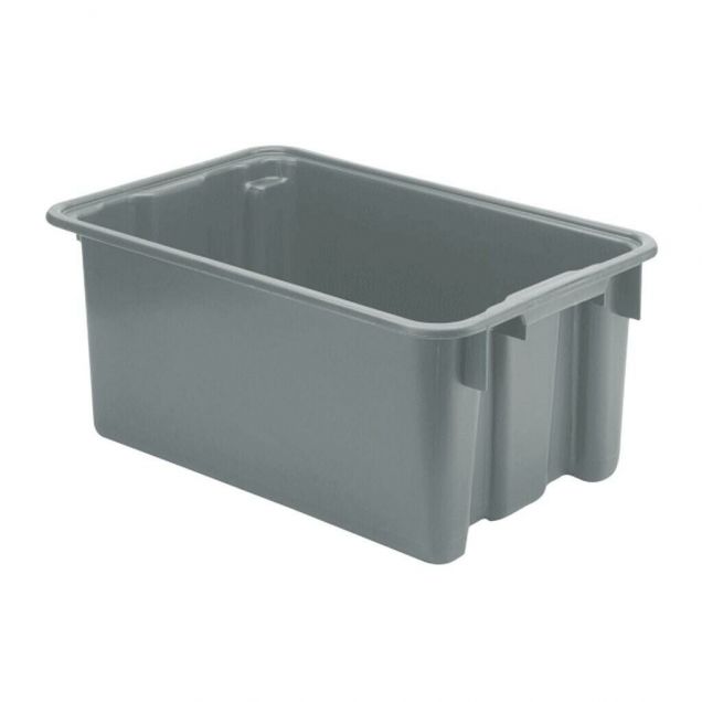 Stapelbarer, nestbarer Euronorm-Behälter LB 600x400x250 mm (lxbxh) grau