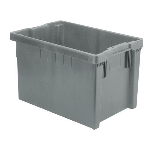 Stapelbarer, nestbarer Euronormbehälter LB 600x400x350 mm (lxbxh) grau