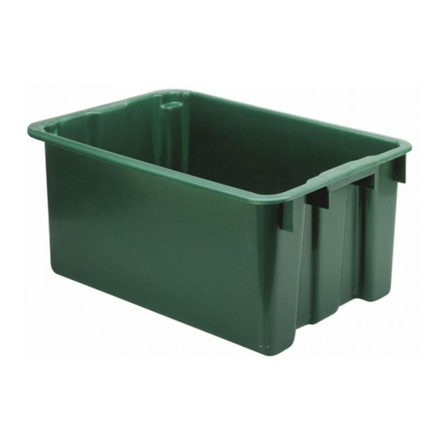 Stapelbarer, nestbarer Euronorm-Einsatzbehälter LB 650x450x280 mm (lxbxh) grün
