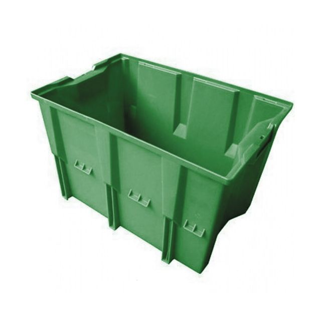Stapelbarer, ineinander schachtelbarer Transportbehälter DLK1 480x312x300 mm (lxbxh) grün