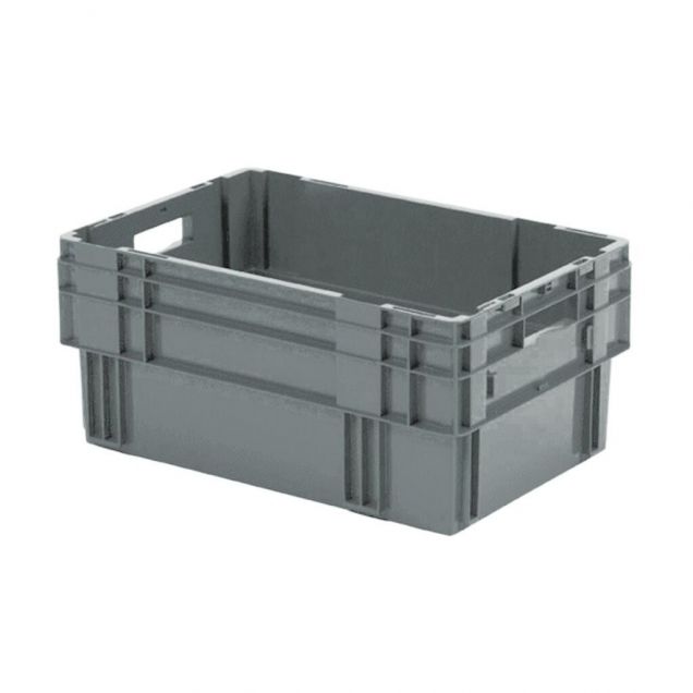 Stapelbare, ineinander schachtelbare Transportkiste DTK0 600x400x270 mm (lxbxh) grau