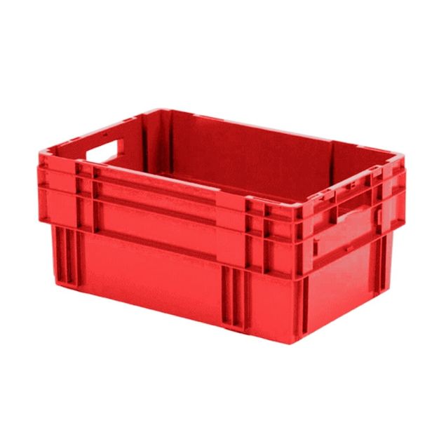 Stapelbare, nestbare Transportkiste DTK0 600x400x270 mm (lxbxh) rot