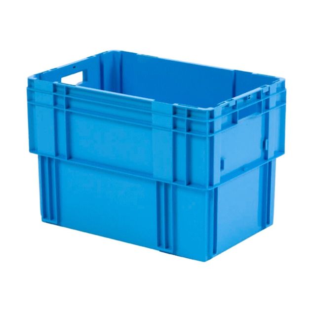 Stapelbarer, ineinandersteckbarer Transportbehälter DTK0 600x400x420 mm (lxbxh) blau