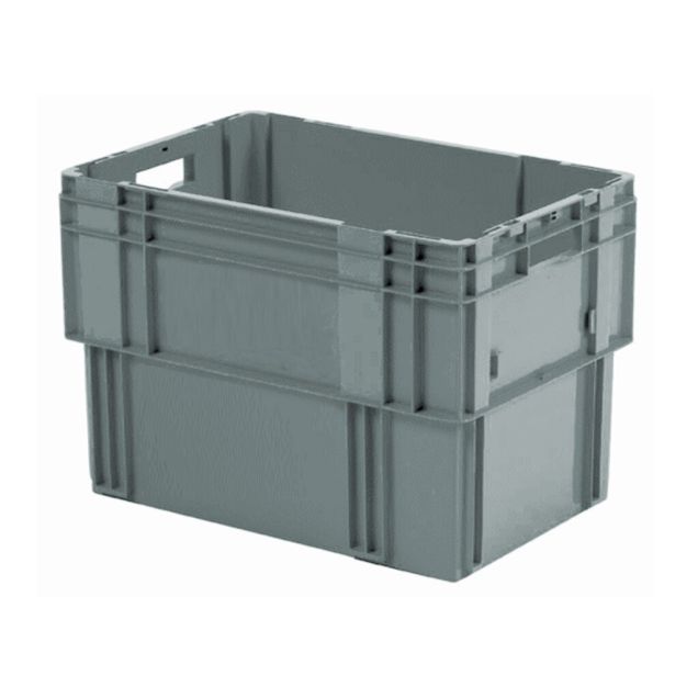 Stapelbare, nestbare Transportkiste DTK0 600x400x420 mm (lxbxh) grau
