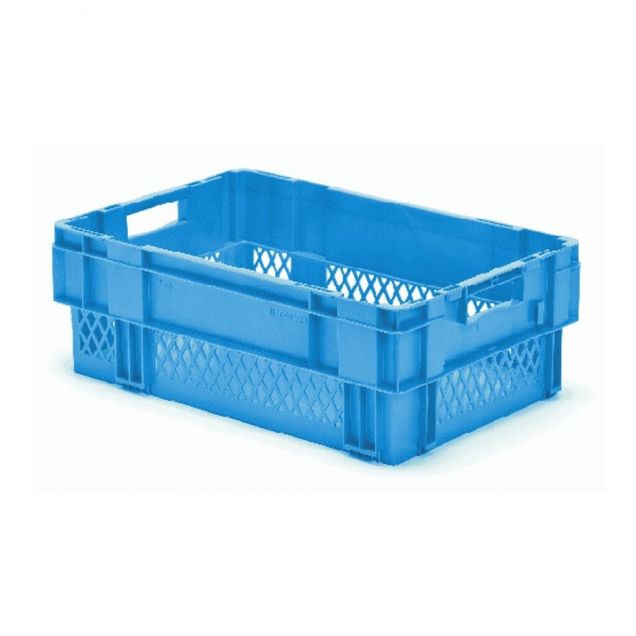 Stapelbare, nestbare Transportkiste DTK1 600x400x210 mm (lxbxh) blau