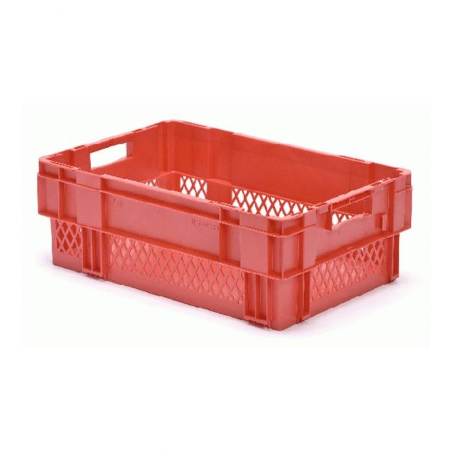 Stapelbarer, nestbarer Transportbehälter DTK1 600x400x210 mm (lxbxh) rot