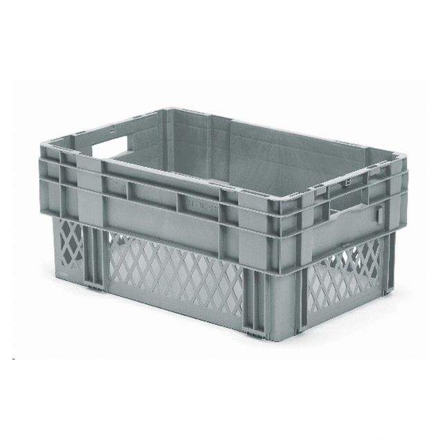 Stapelbare, nestbare Transportkiste DTK1 600x400x270 mm (lxbxh) grau