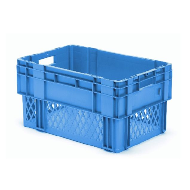 Stapelbarer, nestbarer Transportbehälter DTK1 600x400x320 mm (lxbxh) blau