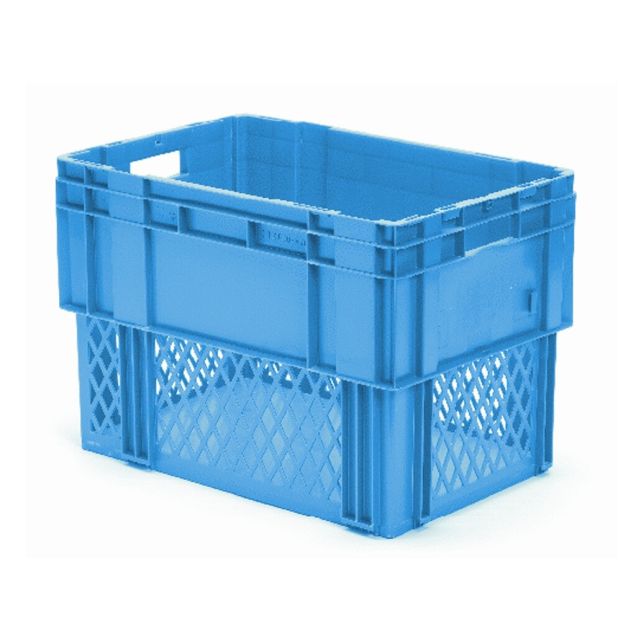 Stapelbare, nestbare Transportkiste DTK1 600x400x420 mm (lxbxh) blau
