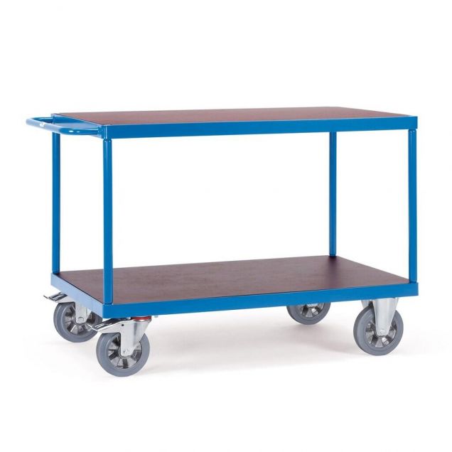 Tischwagen, Schwerlastwagen 1200 kg 1600x800 mit 2 hölzernen Etagen