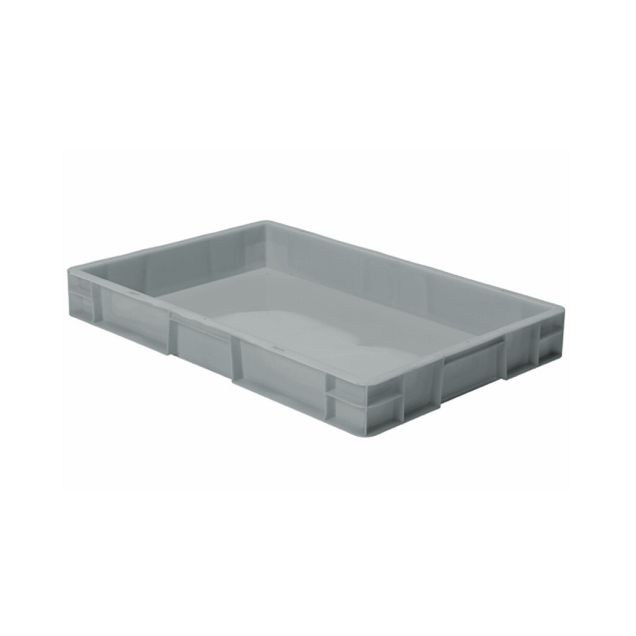 Stapelbare Transportkiste TK0 600x400x75 mm (lxbxh) grau