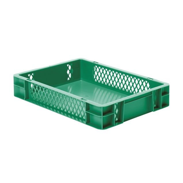 Stapelbarer Transportkasten TK1 400x300x75 mm (lxbxh) grün