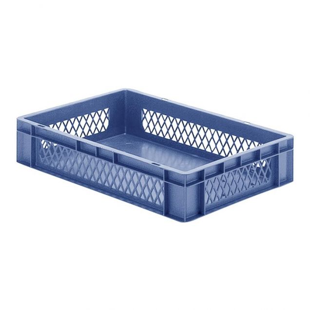 Stapelbare Transportkiste TK1 600x400x120 mm (lxbxh) blau