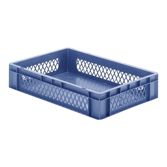 Stapelbare Transportkiste TK1 600x400x120 mm (lxbxh) blau