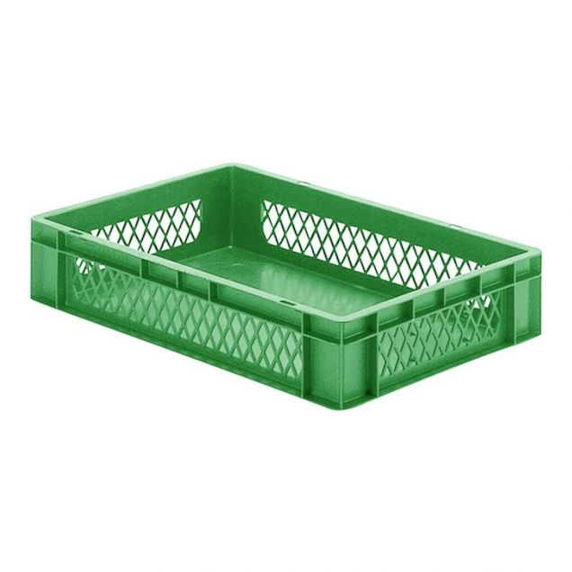 Stapelbare Transportkiste TK1 600x400x120 mm (lxbxh) grün