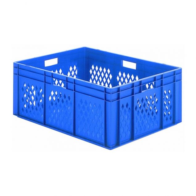 Stapelbare Transportkiste TK1 800x600x320 mm (lxbxh) blau