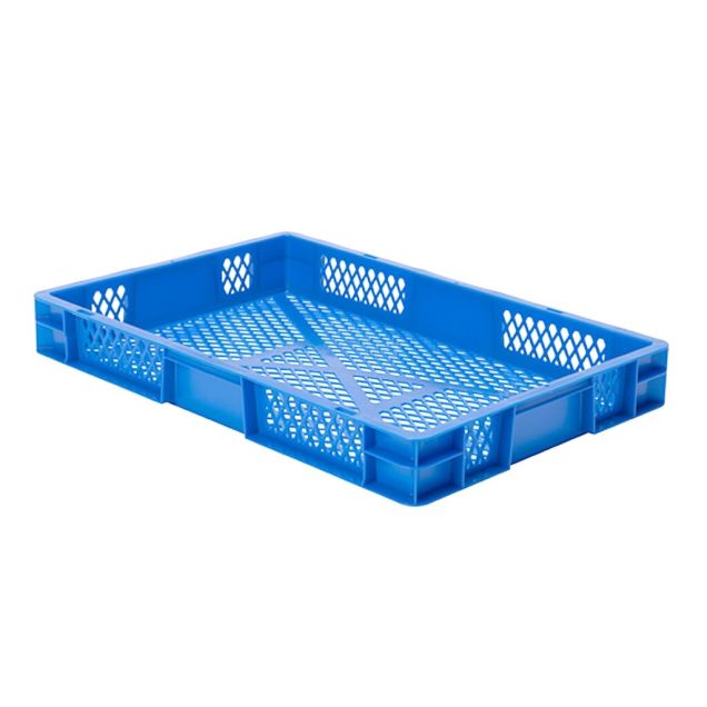 Stapelbare Transportkiste TK2 600x400x75 mm (lxbxh) blau