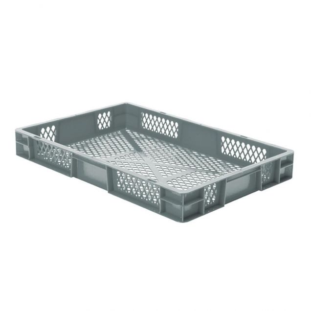 Stapelbare Transportkiste TK2 600x400x75 mm (lxbxh) grau
