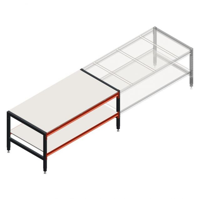 Verstellbarer Arbeitstisch doppellagig 1950x1000x800-950 mm (lxtxh) Anfangsregal