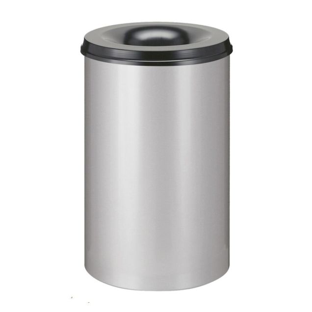 Feuerlöschender Papierkorb 110 Liter aluminiumgrau/schwarz