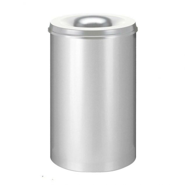 Feuerlöschender Papierkorb 110 Liter Silber