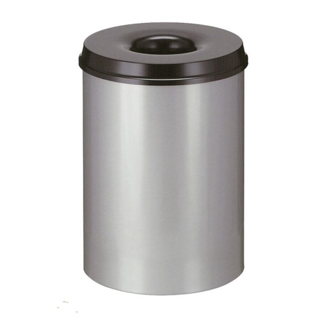 Feuerlöschender Papierkorb 50 Liter aluminiumgrau-schwarz