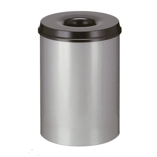 Brandverzögernder Papierkorb 50 Liter grau-schwarz