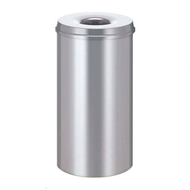 Flammhemmender Papierkorb 50 Liter Silber