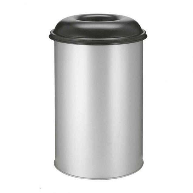 Flammhemmende Papierkörbe 200 Liter aluminiumgrau-schwarz