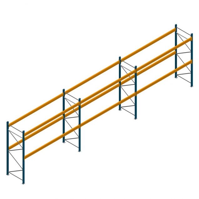 Voordeelrij gebruikte JH MPB palletstelling 3500x10300x1100 mm (hxbxd) 2 niveaus