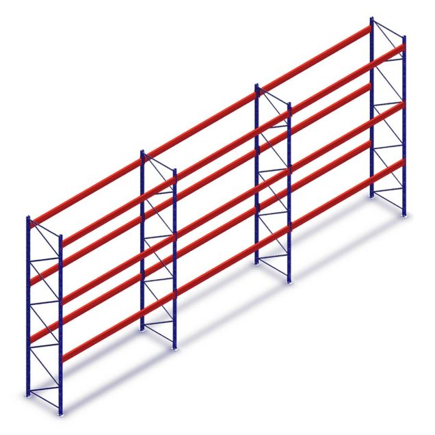 Vorteilsreihe gebrauchte Mecalux Palettenregale 3500x11200x1100 mm (HxBxT) 3 Ebenen 2650kg/Set