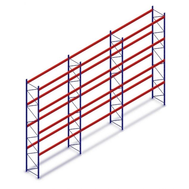 Vorteilsreihe gebrauchte Polypal Palettenregal 7000x8440x1100mm (hxbxt) 4 Ebenen