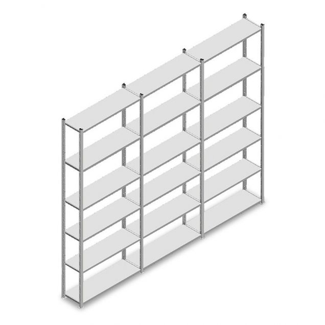 Vorteilsreihe Fachbodenregal Light Duty 2500x3000x300 mm (hxbxt) 6 Ebenen