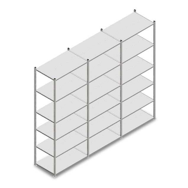 Vorteilsreihe Fachbodenregal Light Duty 2500x3000x600 mm (HxBxT) 6 Ebenen