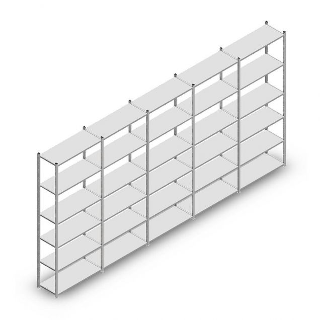 Vorteilsreihe Fachbodenregal Light Duty 2500x5000x400 mm (hxbxt) 6 Ebenen