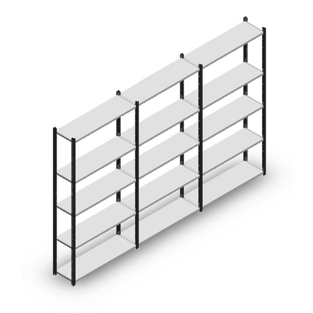 Vorteilsreihe Fachbodenregal Medium Duty 2000x3000x300 mm (HxBxT) 5 Ebenen anthrazit