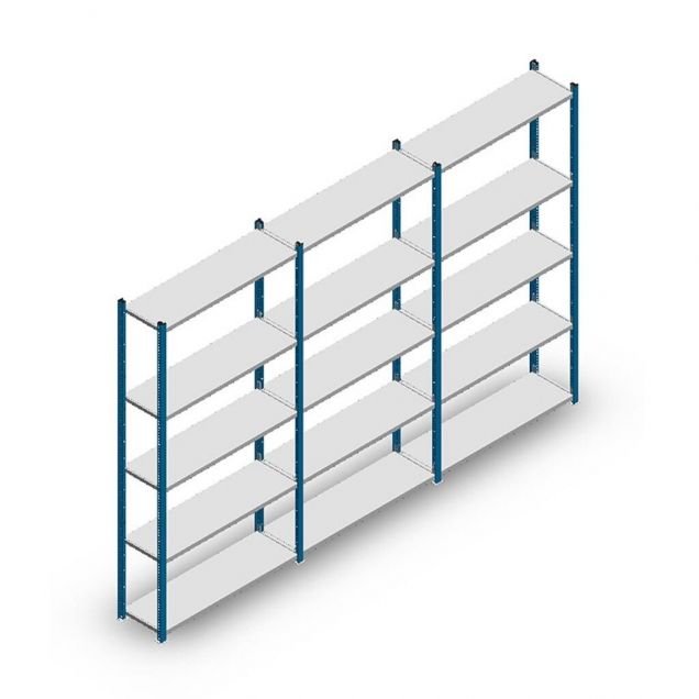 Vorteilsreihe Fachbodenregal Medium Duty 2000x3000x300 mm (hxbxt) 5 Ebenen blau